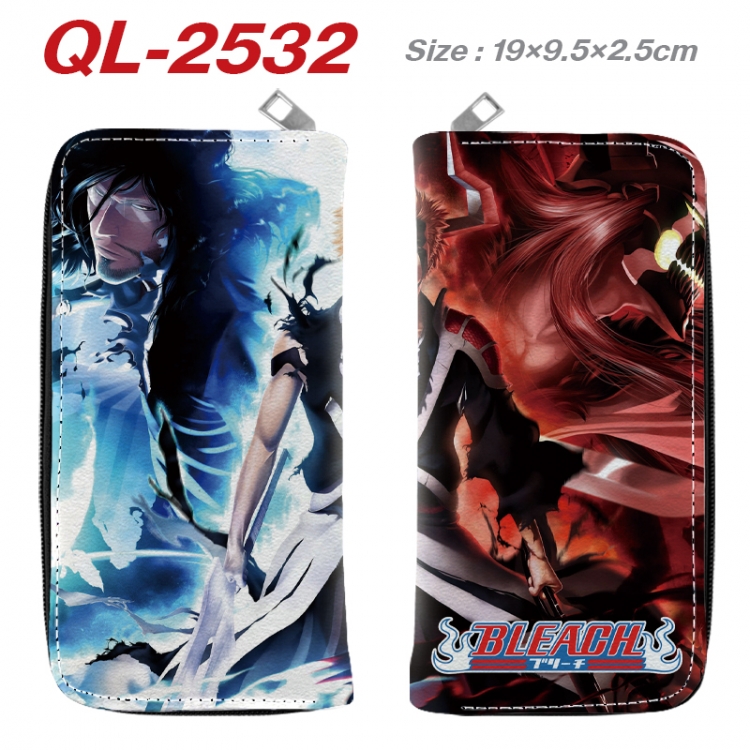 Bleach Anime peripheral PU leather full-color long zippered wallet 19.5x9.5x2.5cm