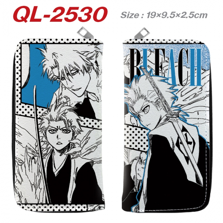 Bleach Anime peripheral PU leather full-color long zippered wallet 19.5x9.5x2.5cm