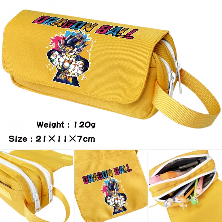 DRAGON BALL Anime waterproof canvas portable double-layer pencil bag cosmetic bag 21x11x7cm