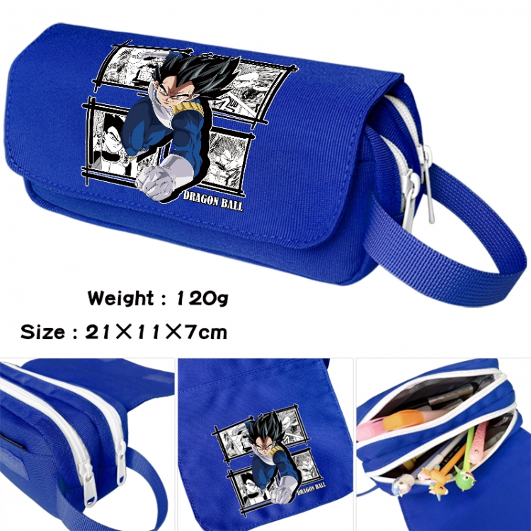 DRAGON BALL Anime waterproof canvas portable double-layer pencil bag cosmetic bag 21x11x7cm