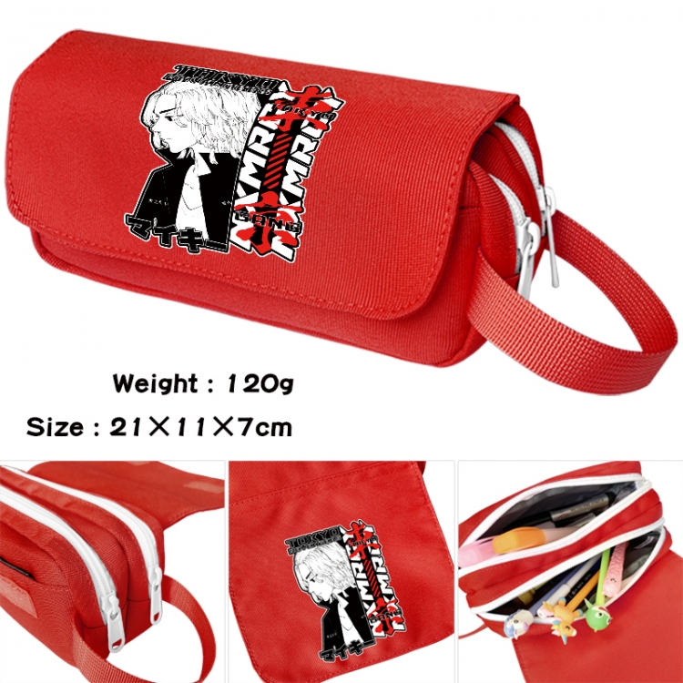 Tokyo Revengers Anime waterproof canvas portable double-layer pencil bag cosmetic bag 21x11x7cm