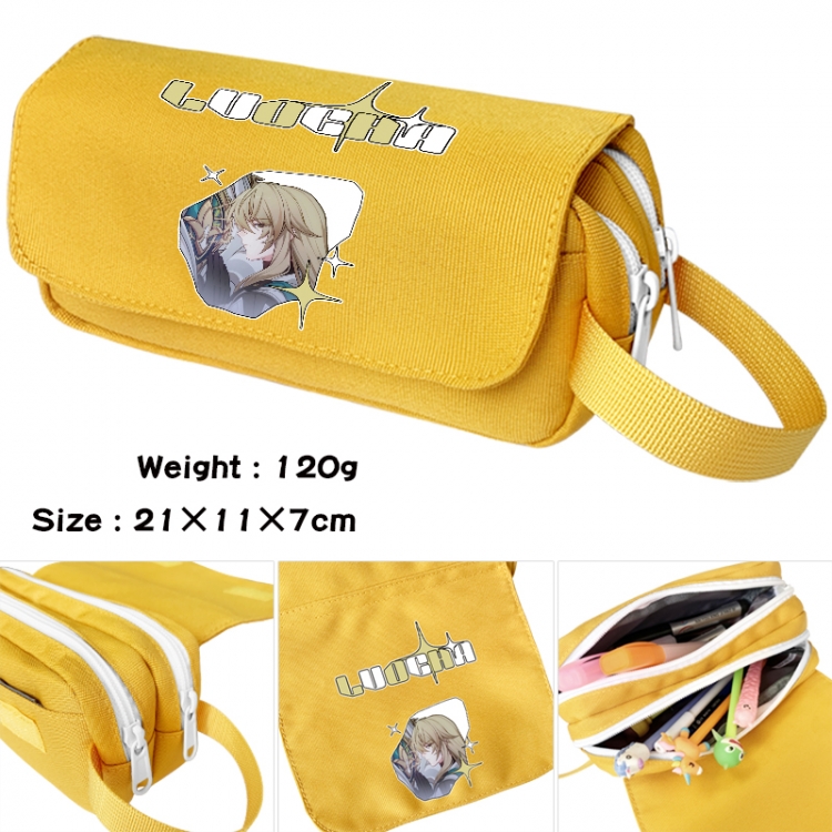 Honkai: Star Rail Anime waterproof canvas portable double-layer pencil bag cosmetic bag 21x11x7cm