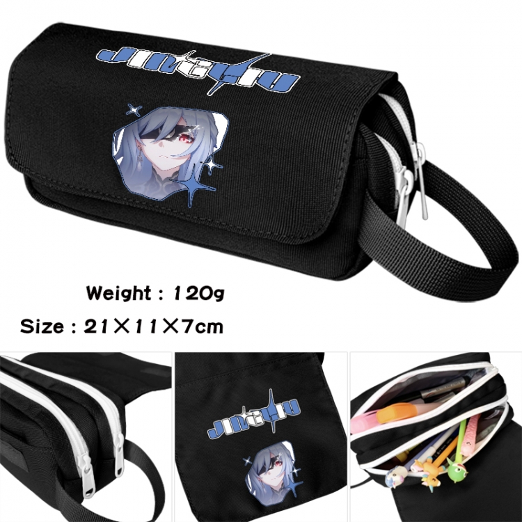 Honkai: Star Rail Anime waterproof canvas portable double-layer pencil bag cosmetic bag 21x11x7cm