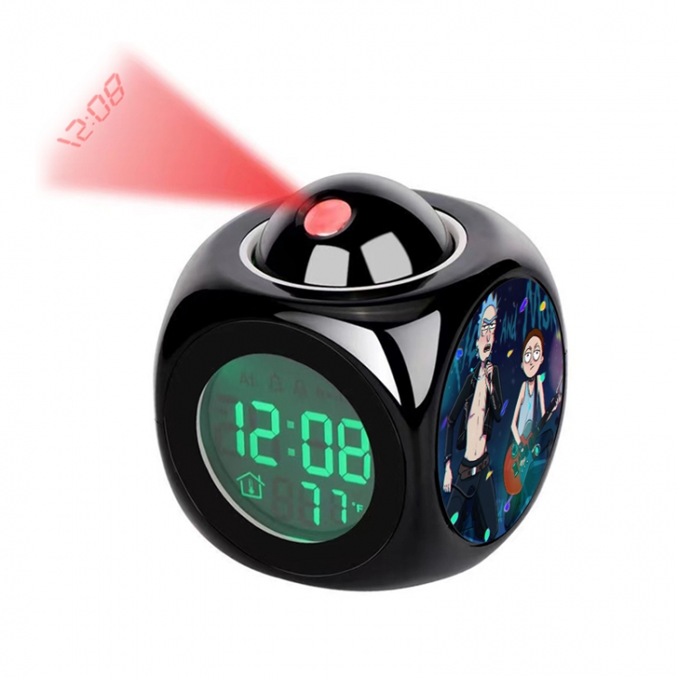 Rick and Morty Anime projection alarm clock electronic clock 8x8x10cm