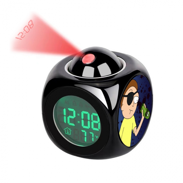 Rick and Morty Anime projection alarm clock electronic clock 8x8x10cm