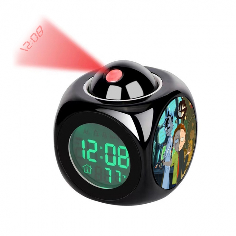 Rick and Morty Anime projection alarm clock electronic clock 8x8x10cm
