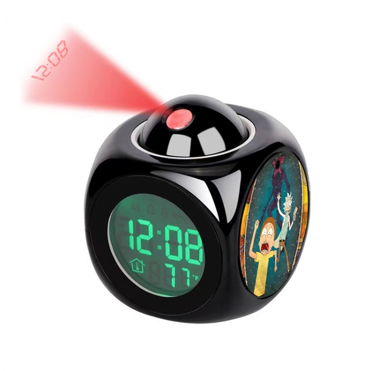 Rick and Morty Anime projection alarm clock electronic clock 8x8x10cm