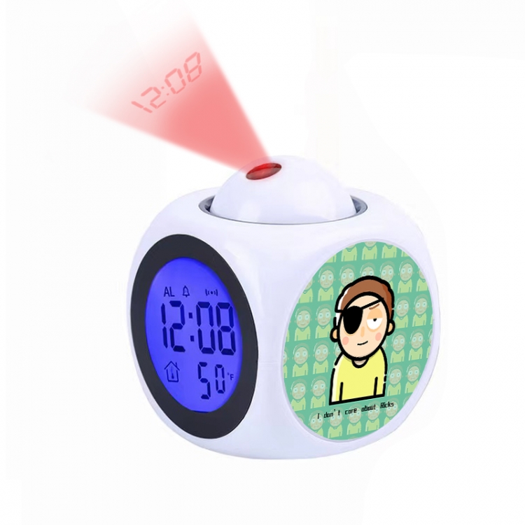 Rick and Morty Anime projection alarm clock electronic clock 8x8x10cm