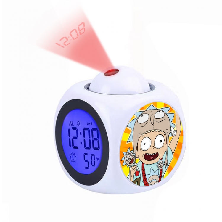 Rick and Morty Anime projection alarm clock electronic clock 8x8x10cm