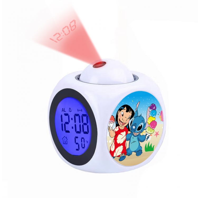 Lilo & Stitch Anime projection alarm clock electronic clock 8x8x10cm