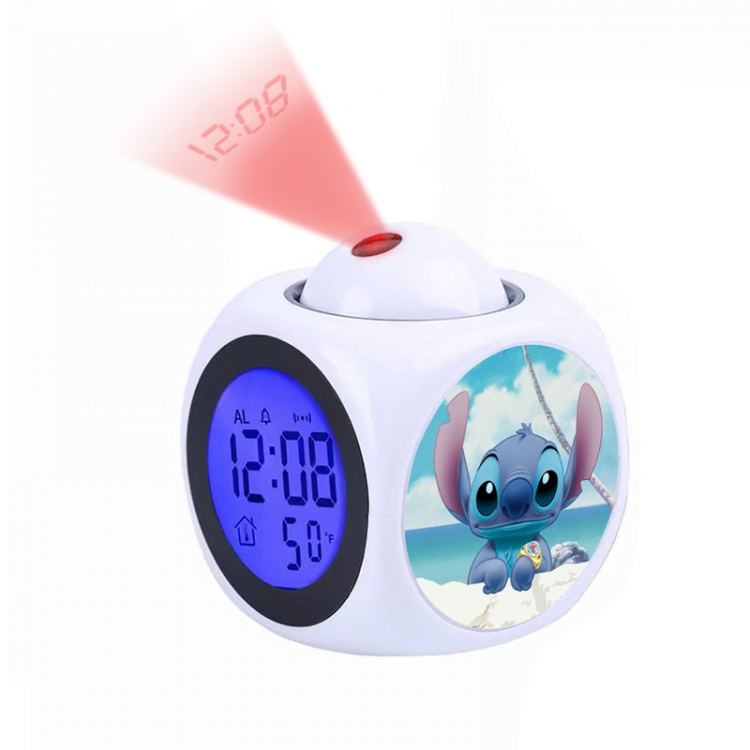 Lilo & Stitch Anime projection alarm clock electronic clock 8x8x10cm