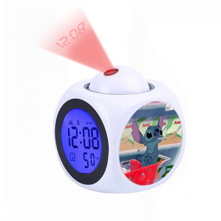 Lilo & Stitch Anime projection alarm clock electronic clock 8x8x10cm