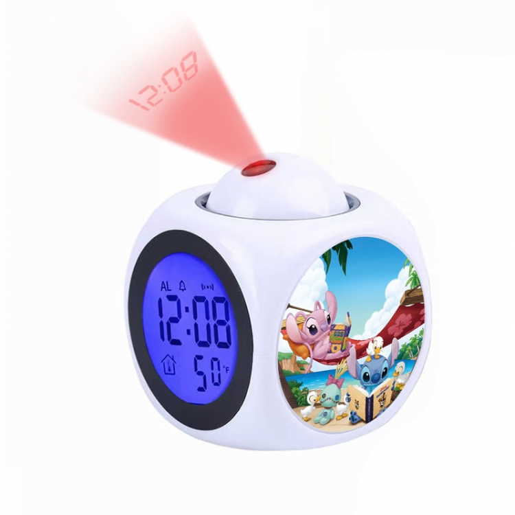 Lilo & Stitch Anime projection alarm clock electronic clock 8x8x10cm