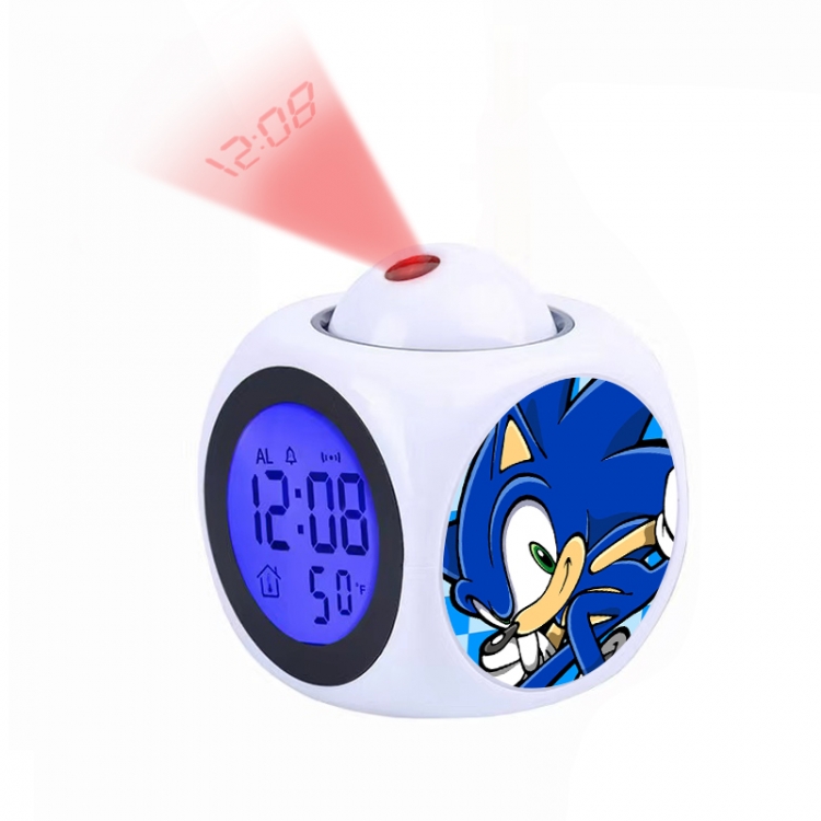 Sonic The Hedgehog Anime projection alarm clock electronic clock 8x8x10cm