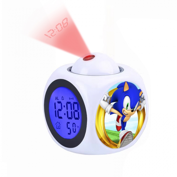 Sonic The Hedgehog Anime projection alarm clock electronic clock 8x8x10cm