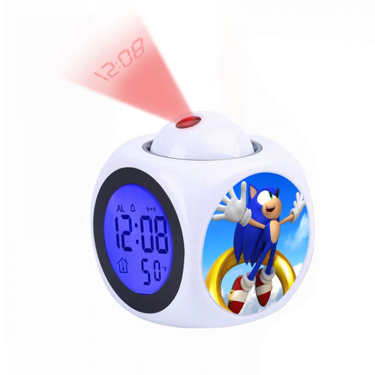 Sonic The Hedgehog Anime projection alarm clock electronic clock 8x8x10cm