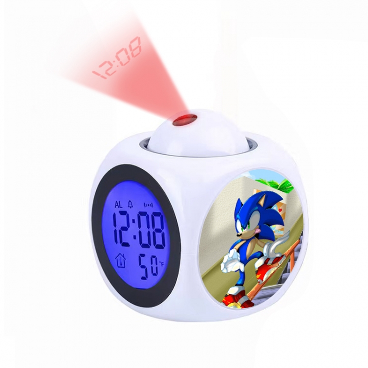 Sonic The Hedgehog Anime projection alarm clock electronic clock 8x8x10cm