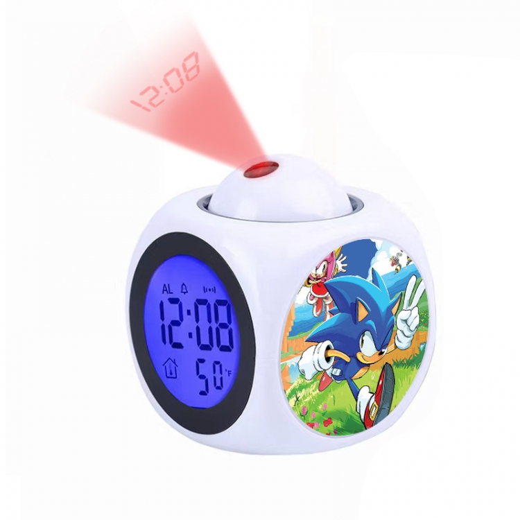 Sonic The Hedgehog Anime projection alarm clock electronic clock 8x8x10cm