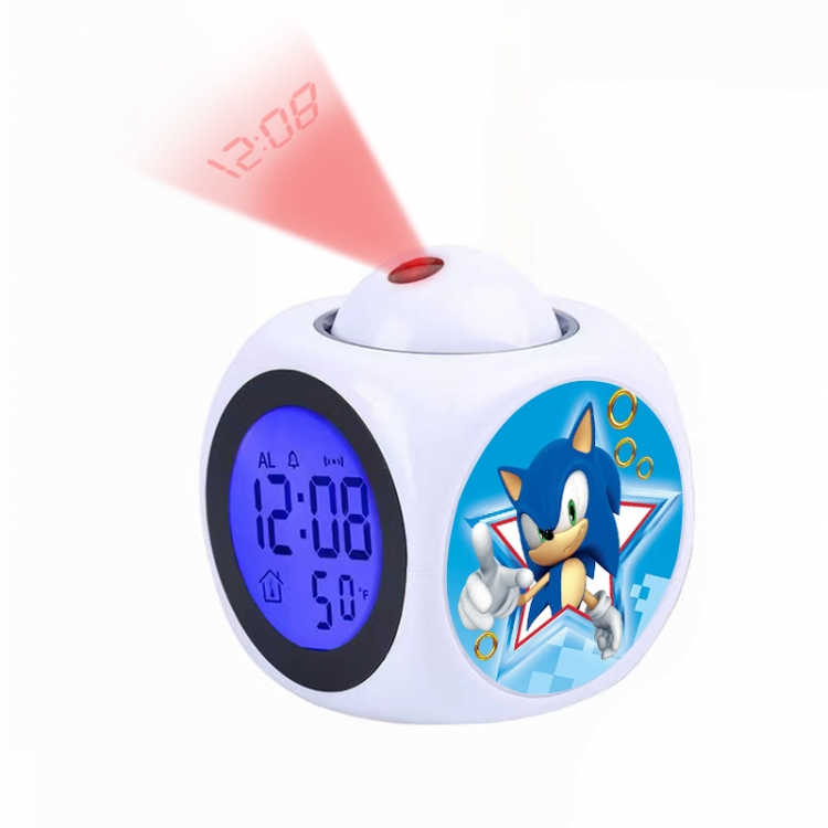 Sonic The Hedgehog Anime projection alarm clock electronic clock 8x8x10cm