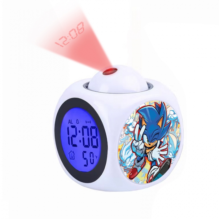 Sonic The Hedgehog Anime projection alarm clock electronic clock 8x8x10cm