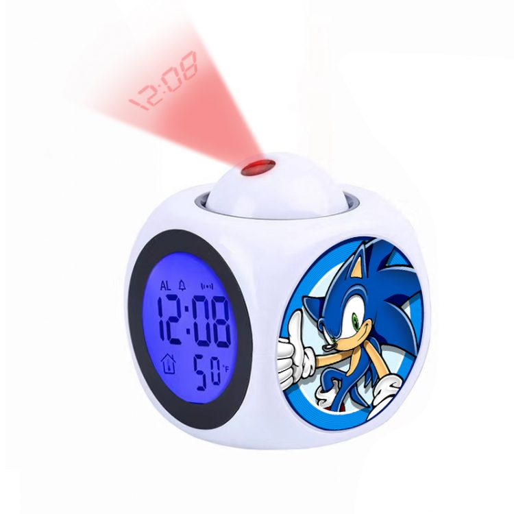 Sonic The Hedgehog Anime projection alarm clock electronic clock 8x8x10cm