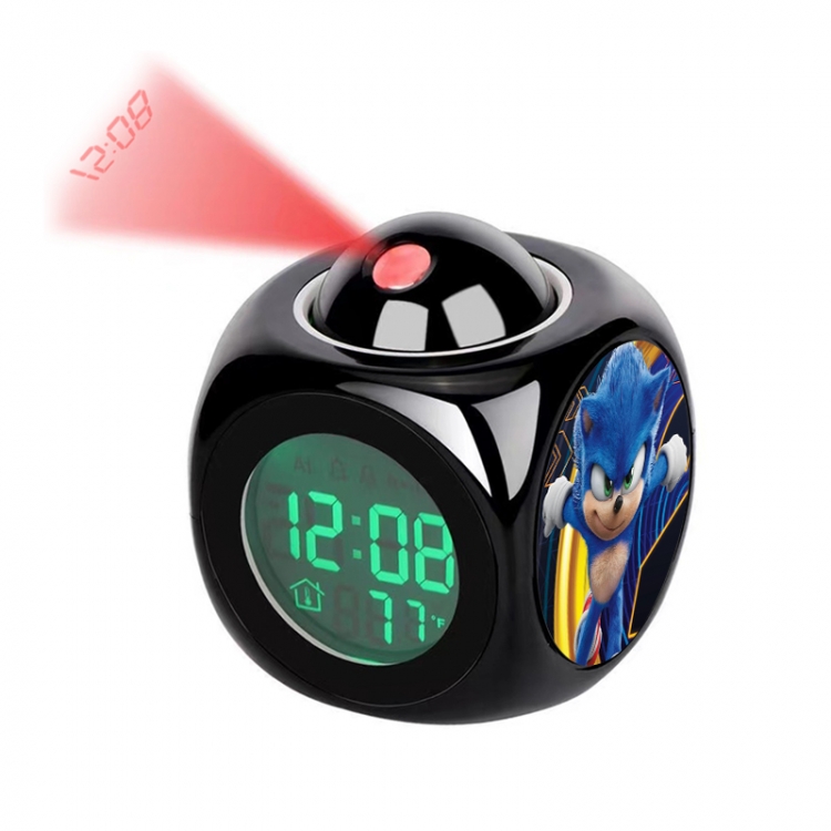 Sonic The Hedgehog Anime projection alarm clock electronic clock 8x8x10cm