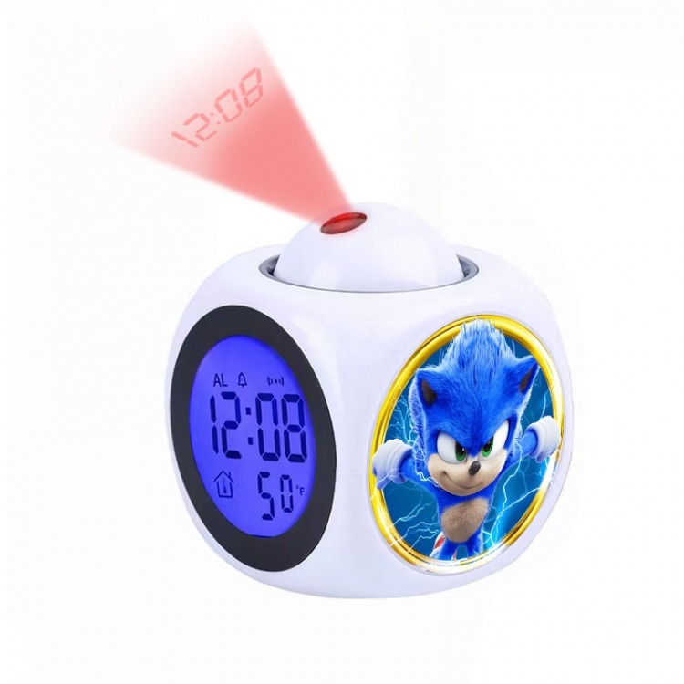 Sonic The Hedgehog Anime projection alarm clock electronic clock 8x8x10cm