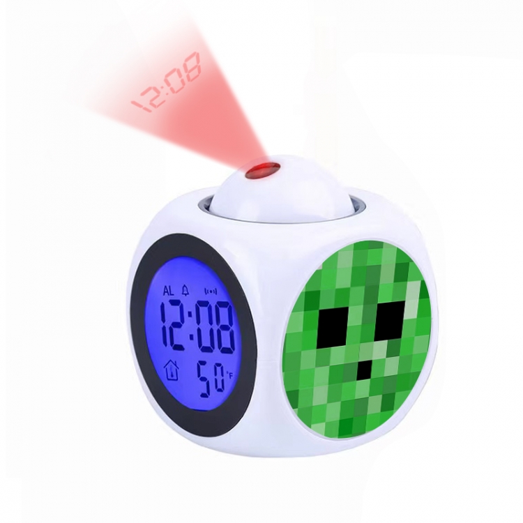 Minecraft Anime projection alarm clock electronic clock 8x8x10cm