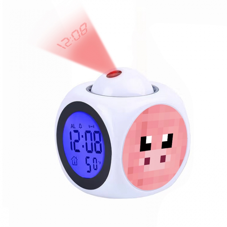 Minecraft Anime projection alarm clock electronic clock 8x8x10cm