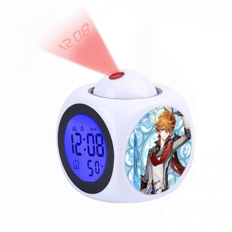 Genshin Impact Anime projection alarm clock electronic clock 8x8x10cm