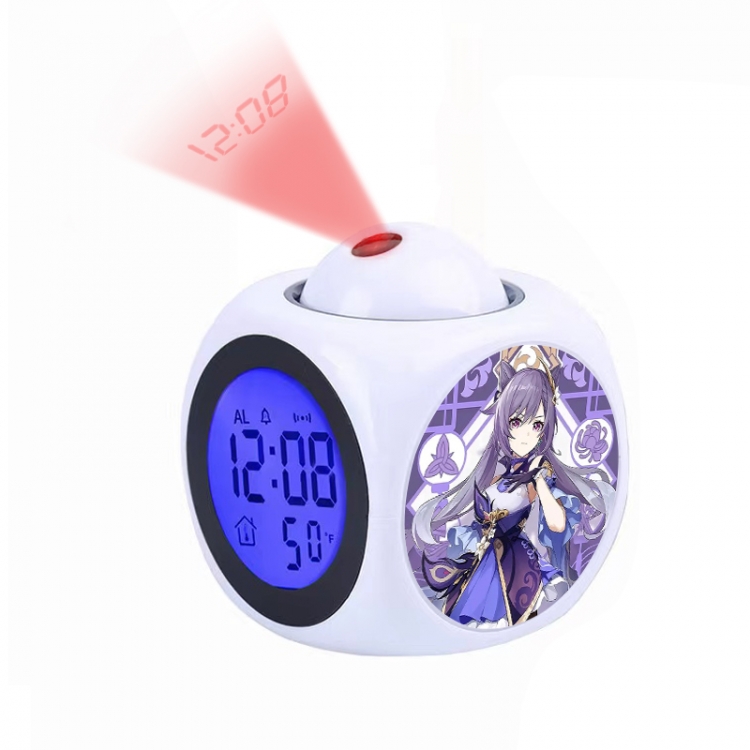 Genshin Impact Anime projection alarm clock electronic clock 8x8x10cm
