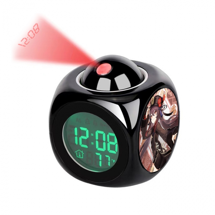 Genshin Impact Anime projection alarm clock electronic clock 8x8x10cm