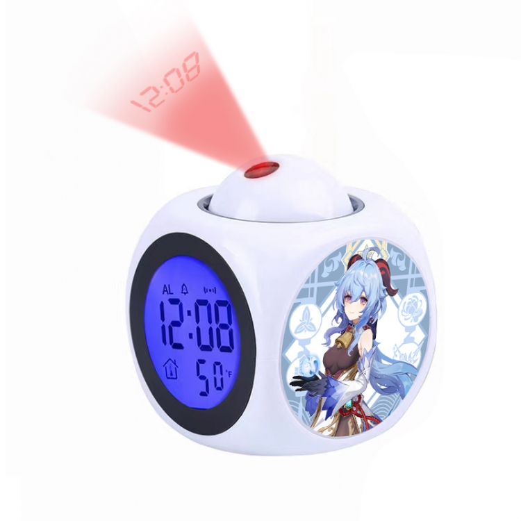 Genshin Impact Anime projection alarm clock electronic clock 8x8x10cm