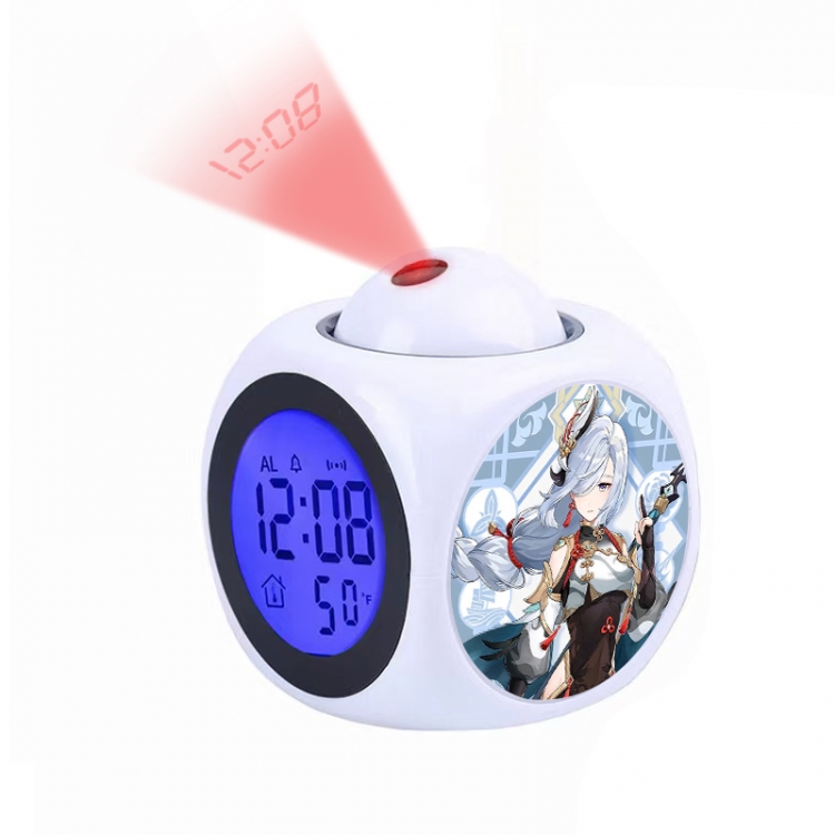 Genshin Impact Anime projection alarm clock electronic clock 8x8x10cm