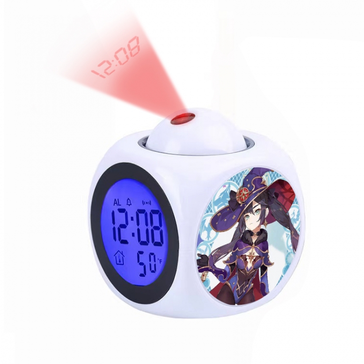 Genshin Impact Anime projection alarm clock electronic clock 8x8x10cm