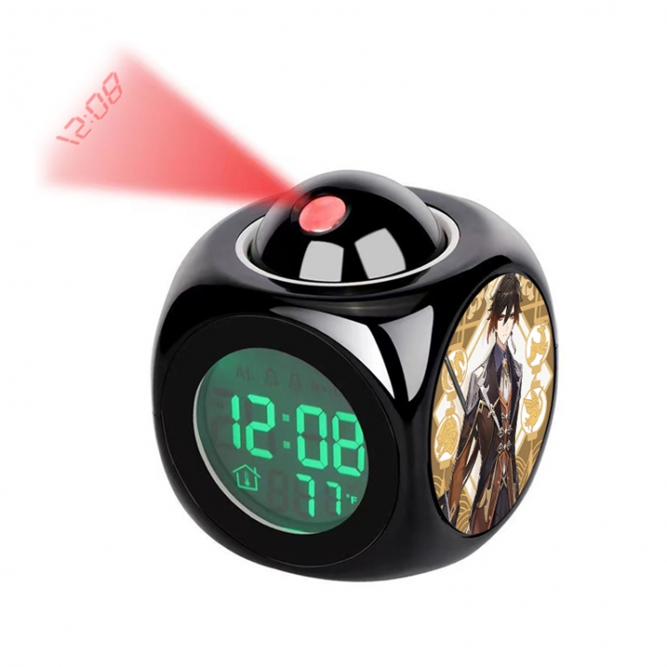 Genshin Impact Anime projection alarm clock electronic clock 8x8x10cm