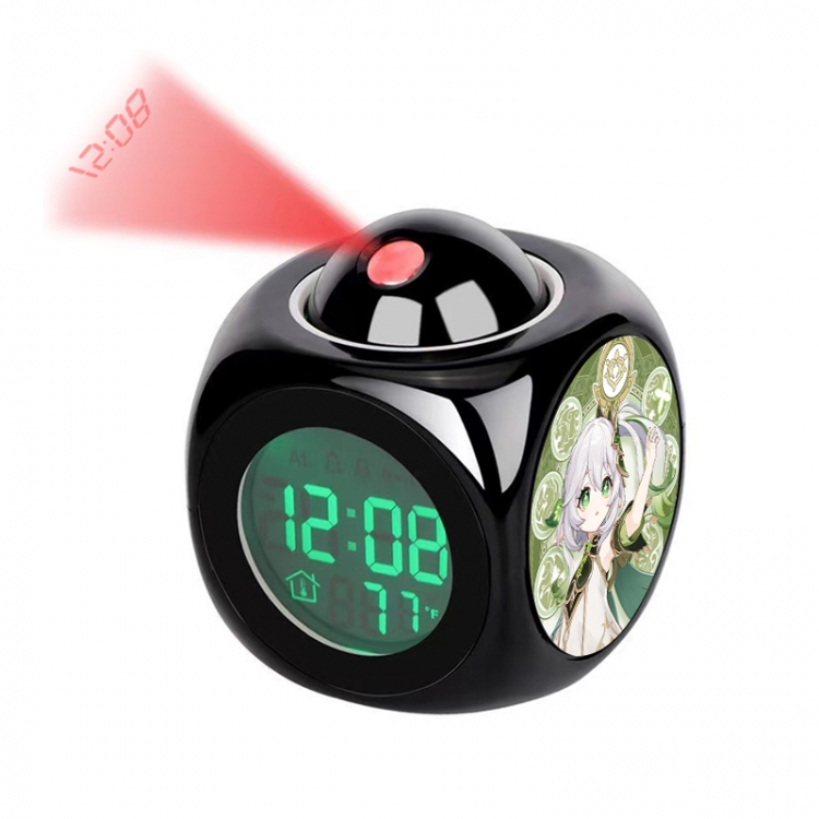 Genshin Impact Anime projection alarm clock electronic clock 8x8x10cm