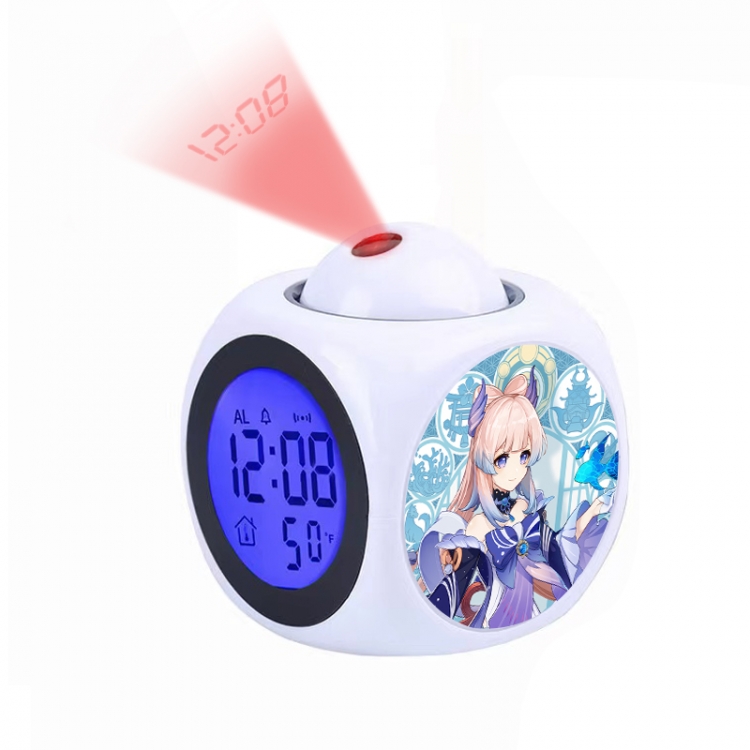 Genshin Impact Anime projection alarm clock electronic clock 8x8x10cm