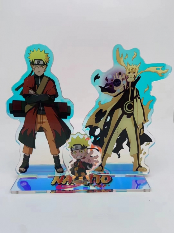 Naruto Sandwich acrylic rainbow effect triple insertion acrylic Standing Plates 15cm 15cm 6cm