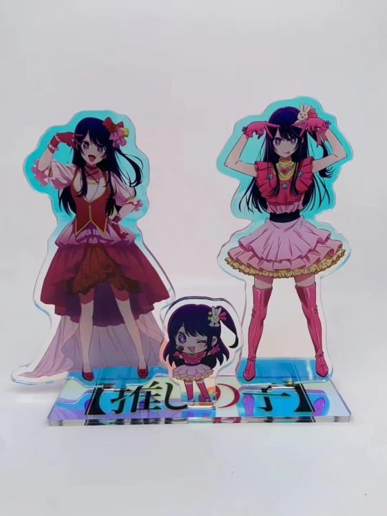 Oshi no ko Sandwich acrylic rainbow effect triple insertion acrylic Standing Plates 15cm 15cm 6cm