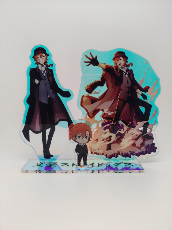 Bungo Stray Dogs Sandwich acrylic rainbow effect triple insertion acrylic Standing Plates 15cm 15cm 6cm