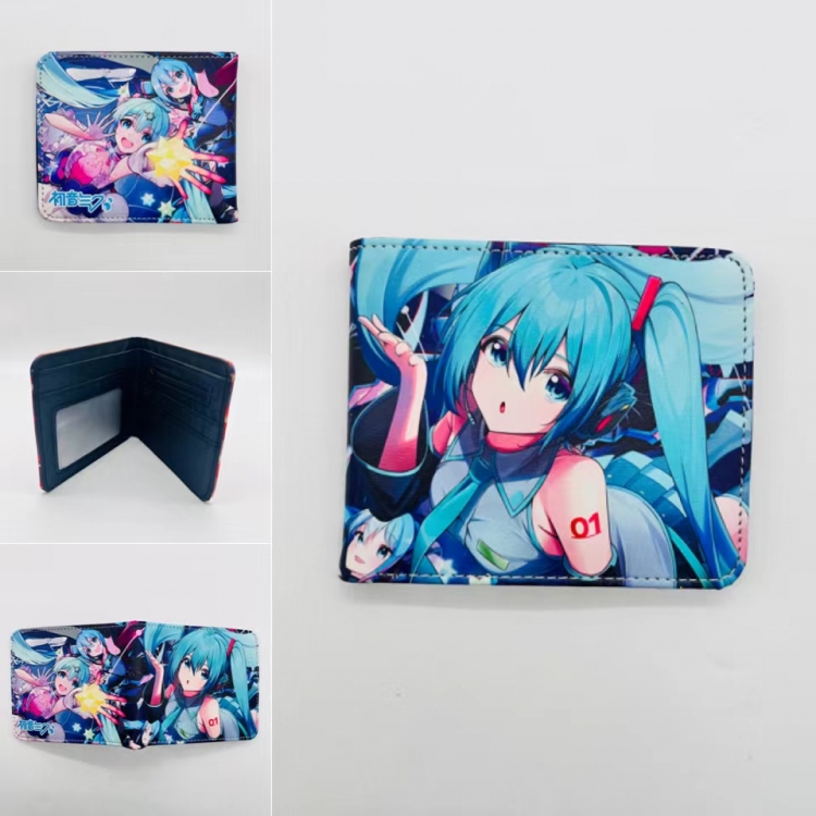 Hatsune Miku Full color Two fold short card case wallet 11X9.5CM  
