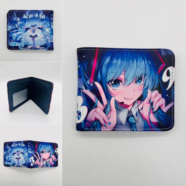 Hatsune Miku Full color Two fold short card case wallet 11X9.5CM  