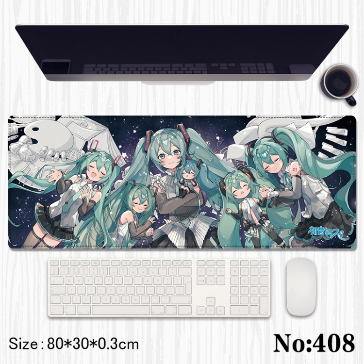 Hatsune Miku Anime peripheral computer mouse pad office desk pad multifunctional pad 80X30X0.3cm