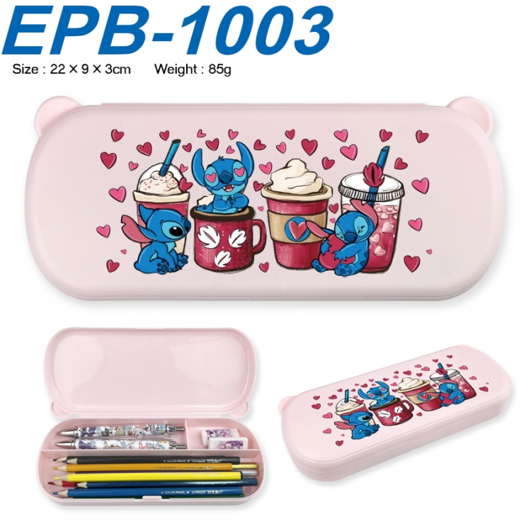 Lilo & Stitch Anime peripheral UV printed PP material stationery box 22X9X3CM