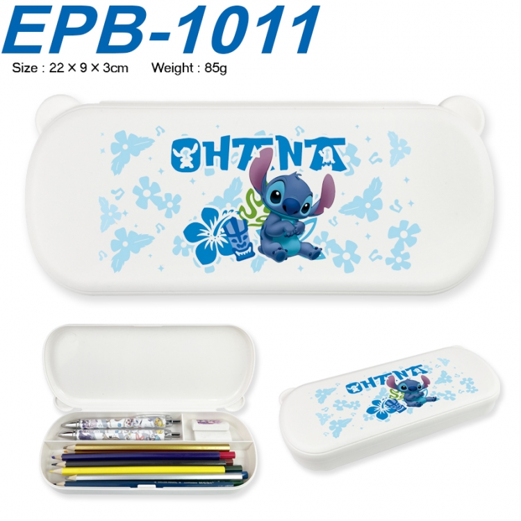 Lilo & Stitch Anime peripheral UV printed PP material stationery box 22X9X3CM