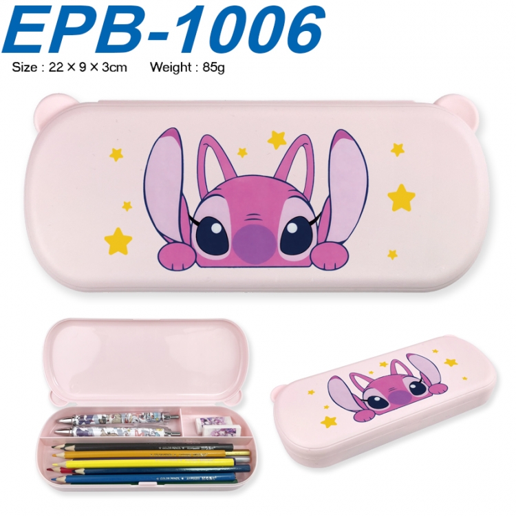 Lilo & Stitch Anime peripheral UV printed PP material stationery box 22X9X3CM