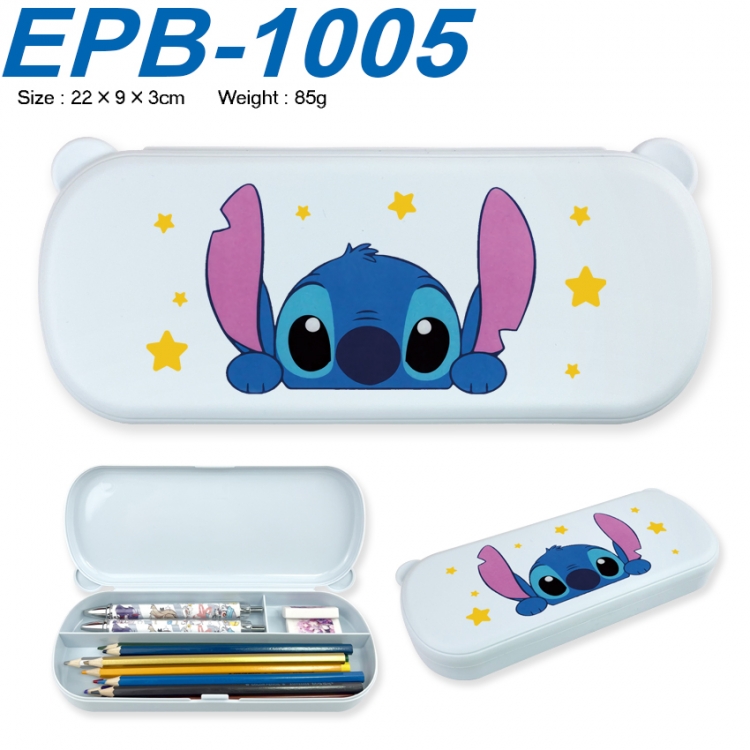 Lilo & Stitch Anime peripheral UV printed PP material stationery box 22X9X3CM