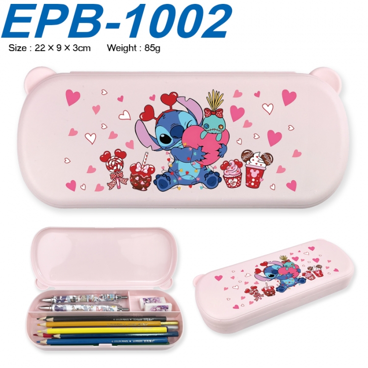 Lilo & Stitch Anime peripheral UV printed PP material stationery box 22X9X3CM