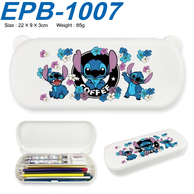 Lilo & Stitch Anime peripheral UV printed PP material stationery box 22X9X3CM